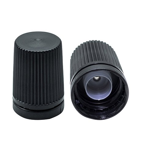 Roll-On porte bille PP noir inviolable, bille inox et capot PE noir